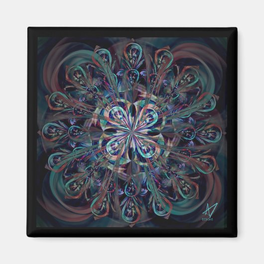 ザクジャク花磁石 マグネット (正面)