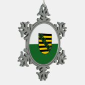 ザクセンのスノーフレークペーターのクリスマスオーナメントの国旗 スノーフレークピューターオーナメント (左)