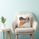 ザクセンレトロ州マップヴィンテージ土産 クッション (椅子)
