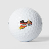 ザクセンレトロ州マップヴィンテージ土産 ゴルフボール (正面)