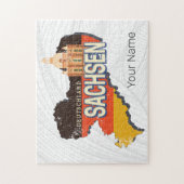 ザクセンレトロ州マップヴィンテージ土産 ジグソーパズル (縦)