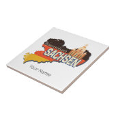 ザクセンレトロ州マップヴィンテージ土産 タイル (側面)