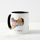 ザクセンレトロ州マップヴィンテージ土産 マグカップ (正面左)