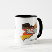 ザクセンレトロ州マップヴィンテージ土産 マグカップ (正面右)