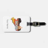 ザクセンレトロ州マップヴィンテージ土産 ラゲッジタグ (正面横)