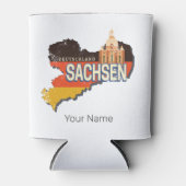 ザクセンレトロ州マップヴィンテージ土産 缶クーラー (正面)