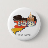 ザクセンレトロ州マップヴィンテージ土産 缶バッジ (正面)