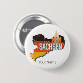 ザクセンレトロ州マップヴィンテージ土産 缶バッジ (正面&裏面)