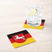 ザクセン州下区紙コースター国旗 スクエアペーパーコースター (インサイチュ)