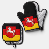 ザクセン州旗 鍋つかみ&鍋敷きセット (正面/裏面)