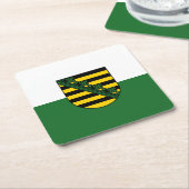 ザクセン広場紙コースター国旗 スクエアペーパーコースター (アングル)