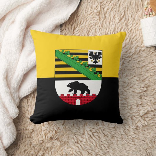 ザクセン・アンハルト装飾用クッション国旗 クッション (ブランケット)
