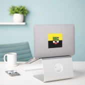 ザクセン・アンハルト・ビニール国旗のシール シール (デスク上のノートパソコン)