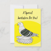 ザクセン・シールド鳩の漫画イラスト 招待状 (裏面)