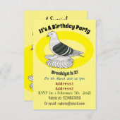 ザクセン・シールド鳩の漫画イラスト 招待状 (正面/裏面)