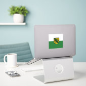 ザクセン・ビニール国旗のシール シール (デスク上のノートパソコン)