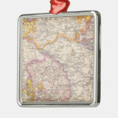 ザクセン、MecklenburgのAnhaltの地図書の地図 メタルオーナメント (左)