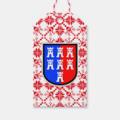 ザクソニアパターン赤い白 ギフトタグ (正面)