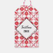 ザクソニアパターン赤い白 ギフトタグ (裏面)