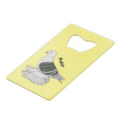 ザクソンシールドハト鳥の漫画イラストレーション クレジットカード栓抜き (裏面アングル)