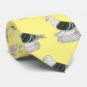 ザクソンシールドハト鳥の漫画イラストレーション ネクタイ (ロール)