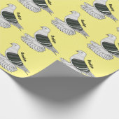 ザクソンシールドハト鳥の漫画イラストレーション ラッピングペーパー (角)