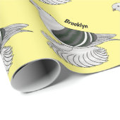 ザクソンシールドハト鳥の漫画イラストレーション ラッピングペーパー (ロールコーナー)