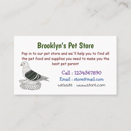 ザクソンシールドハト鳥の漫画イラストレーション 名刺 (正面)