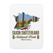 ザクソンスイス国立公園ドイツの地図 マグネット (縦)