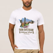 ザクソンスイス国立公園ドイツの地図 Tシャツ (正面)