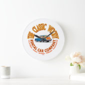 ザクラシックウッディレンタルカー会社ロゴVer 4.0 ラージ壁時計 (ホーム)