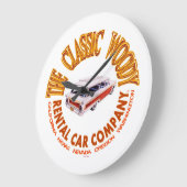 ザクラシックウディレンタルカー会社 ラージ壁時計 (傾斜)