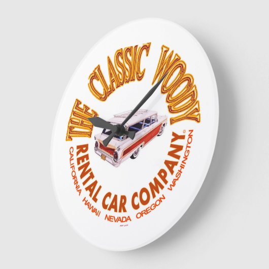 ザクラシックウディレンタルカー会社 ラージ壁時計 (傾斜)