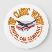 ザクラシックウディレンタルカー会社 ラージ壁時計 (正面)