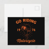 ザクラシックバイクのライダーヘルメット ポストカード (正面/裏面)