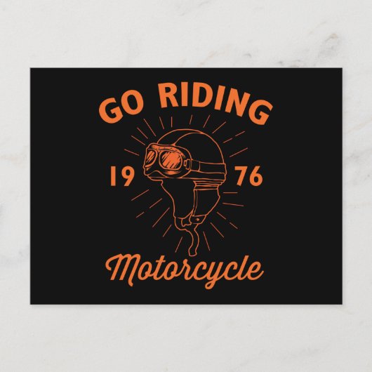 ザクラシックバイクのライダーヘルメット ポストカード (正面)