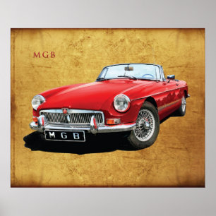 ザクラシックMG MGBロードスター ポスター