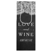 ザクラックボード&レース結婚ズコレクション抱き枕 ワインギフトバッグ (正面)