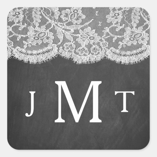 ザクラックボード&レース結婚ズコレクション スクエアシール (正面)