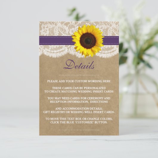 ザクラフト素朴サンフラワー結婚ズコレクション エンクロージャーカード (スタンド正面)