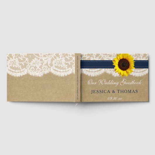 ザクラフト素朴サンフラワー結婚ズコレクション ゲストブック (全面)