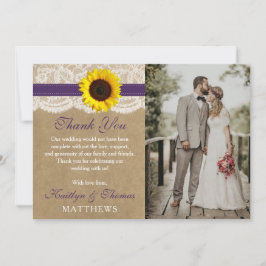 ザクラフト素朴サンフラワー結婚ズコレクション サンキューカード