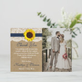 ザクラフト素朴サンフラワー結婚ズコレクション サンキューカード (スタンド正面)