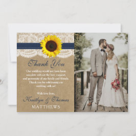 ザクラフト素朴サンフラワー結婚ズコレクション サンキューカード