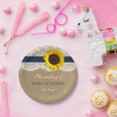 ザクラフト素朴サンフラワー結婚ズコレクション ペーパープレート (パーティー)