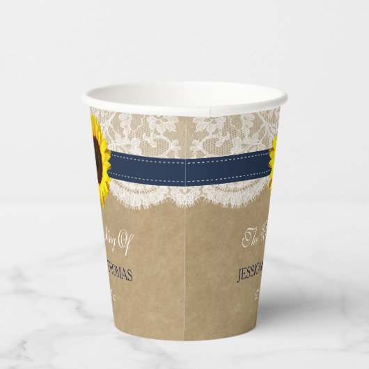 ザクラフト素朴サンフラワー結婚ズコレクション 紙コップ (右)