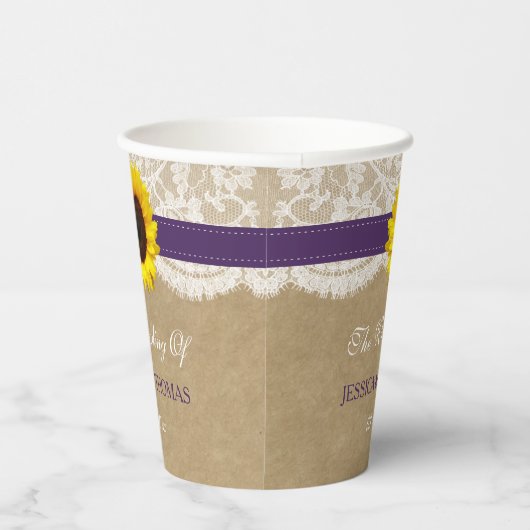 ザクラフト素朴サンフラワー結婚ズコレクション 紙コップ (右)