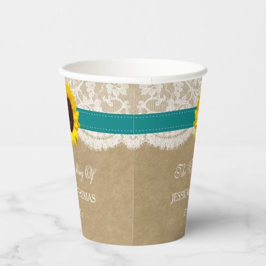 ザクラフト素朴サンフラワー結婚ズコレクション 紙コップ (右)