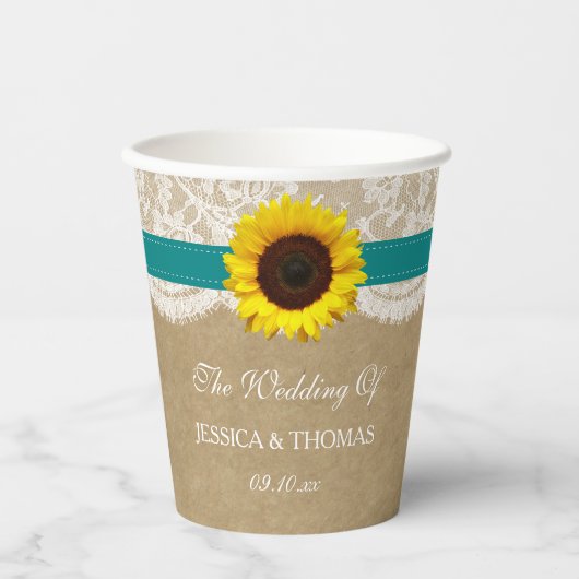 ザクラフト素朴サンフラワー結婚ズコレクション 紙コップ (正面)