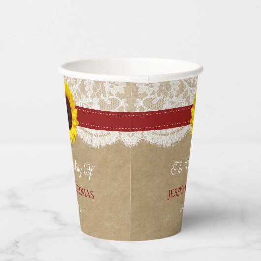 ザクラフト素朴サンフラワー結婚ズコレクション 紙コップ (右)